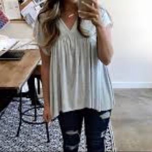 Babydoll Tee in Heathered Gray